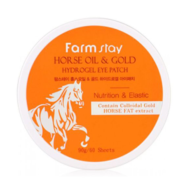 Гидрогелевые патчи для глаз с золотом и конским жиром FarmStay Horse Oil & Gold Hydrogel Eye Patch