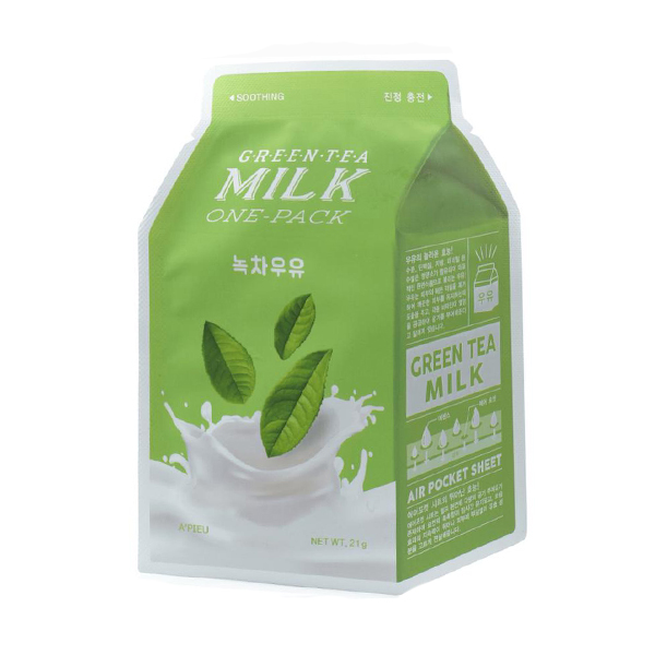 Молочная тканевая маска с зелёным чаем&nbsp; A'PIEU Green Tea Milk One Pack
