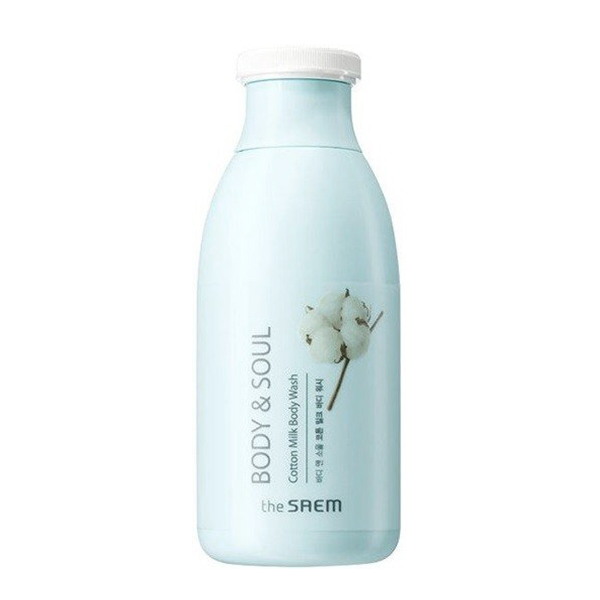 Гель для душа с экстрактом хлопка The Saem  Body & Soul Cotton Milk Body Wash