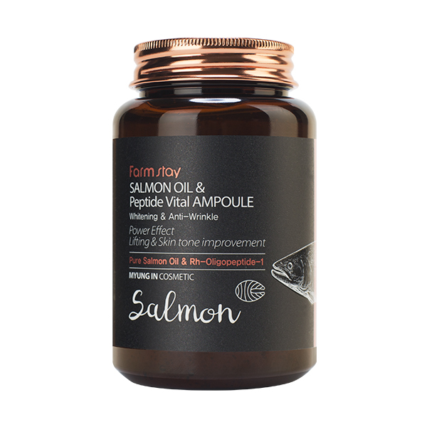 Омолаживающая ампульная сыворотка с маслом лосося и пептидами  FarmStay Salmon Oil & Peptide Vital Ampoule