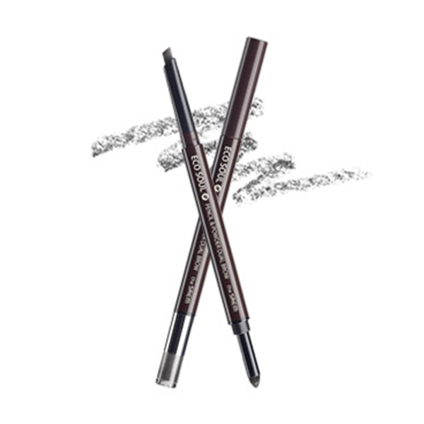 Карандаш-пудра для бровей The Saem Eco Soul Pencil & Powder Dual Brow №03 Deep Gray