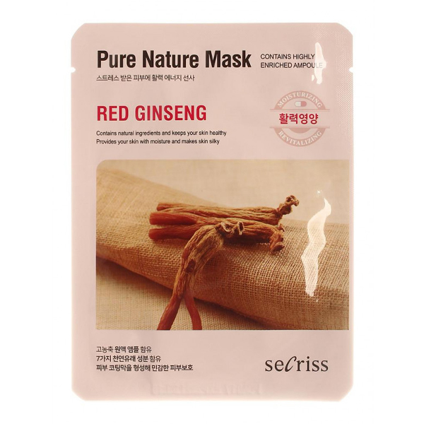 Тканевая маска с женьшенем  Anskin Secriss Pure Nature Red Ginseng Mask Pack