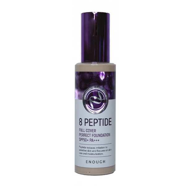 Тональный крем с пептидами Enough 8 Peptide Full Cover Perfect Foundation SPF50+ PA+++ №21