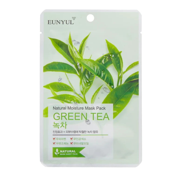 Тканевая маска с зелёным чаем  Eunyul Natural Moisture Mask Pack Green Tea