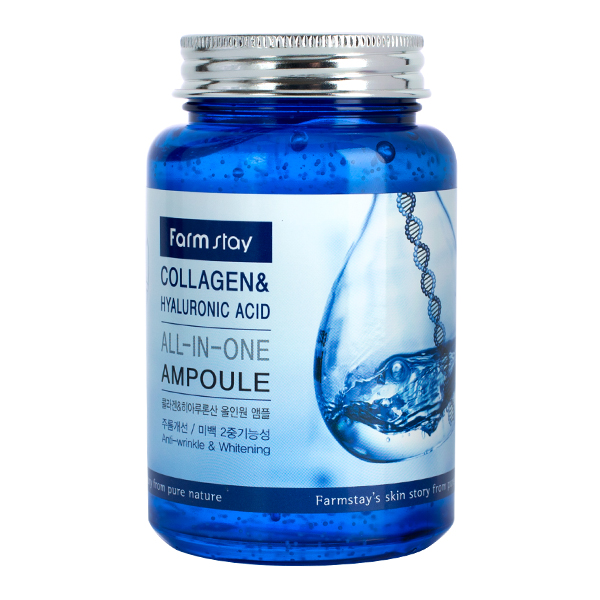 Корейская ампульная сыворотка с коллагеном FarmStay Collagen Hyaluronic Acid All-In-One Ampoule