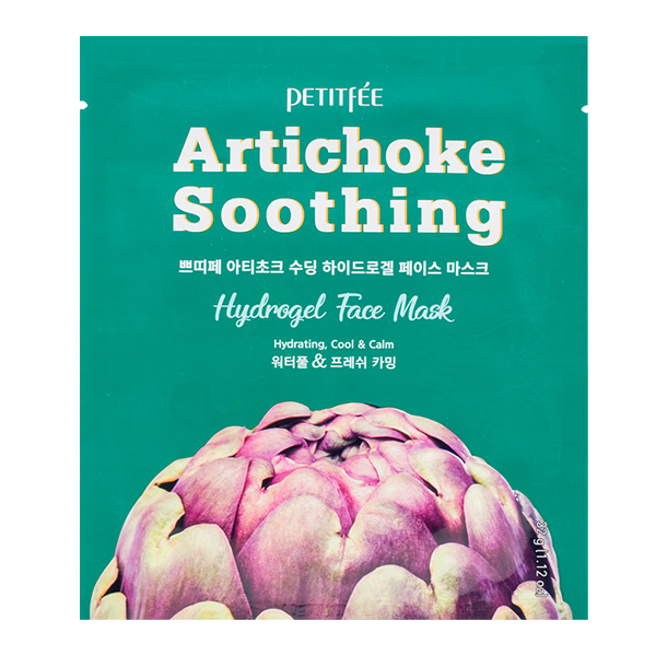 Успокаивающая гидрогелевая маска с экстрактом артишока  Petitfee Artichoke Soothing Hydrogel Face Mask