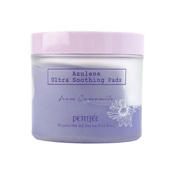 Успокаивающие пэды для лица с азуленом Petitfee Azulene Ultra Soothing Pads