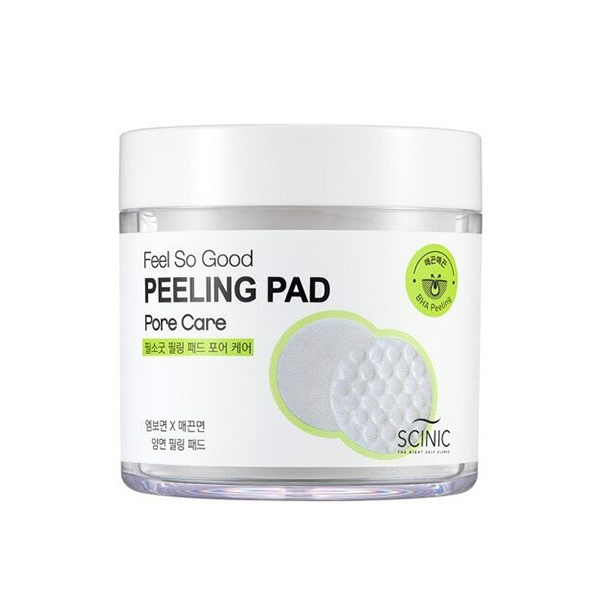 Очищающие пилинг-пэды с PНA-кислотами для сужения пор, 70шт Scinic Feel So Good Peeling Pad (PHA)