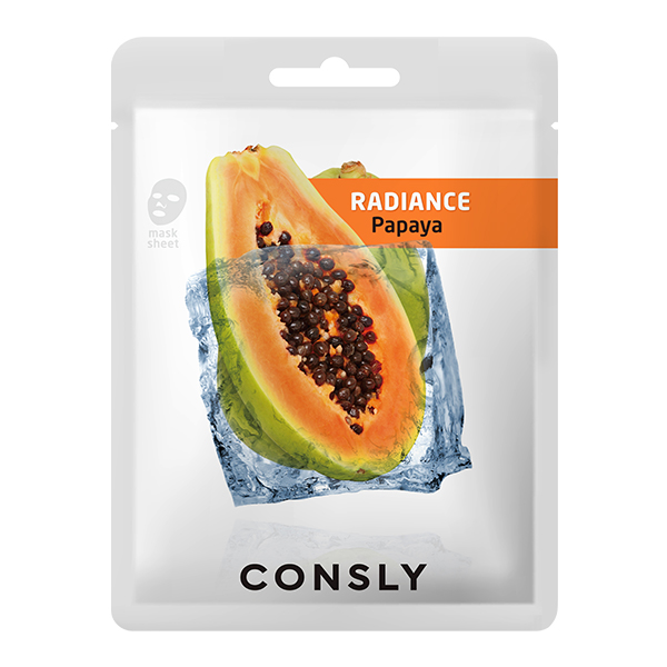 Тканевая маска с экстрактом папайи  Consly Papaya Radiance Mask Pack