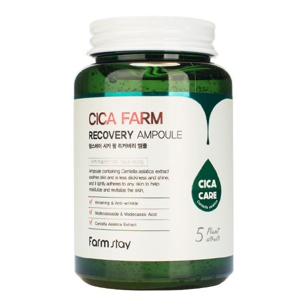 Восстанавливающая ампульная сыворотка с центеллой  FarmStay Cica Farm Recovery Ampoule
