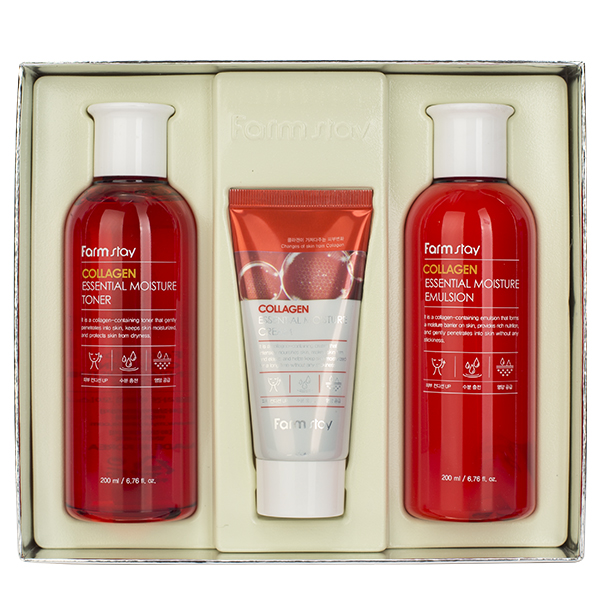 Набор средств с коллагеном  FarmStay Collagen Essential Moisture Skin Care 3Set