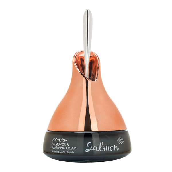 Укрепляющий крем с пептидами и маслом лосося FarmStay Salmon Oil & Peptide Vital Cream