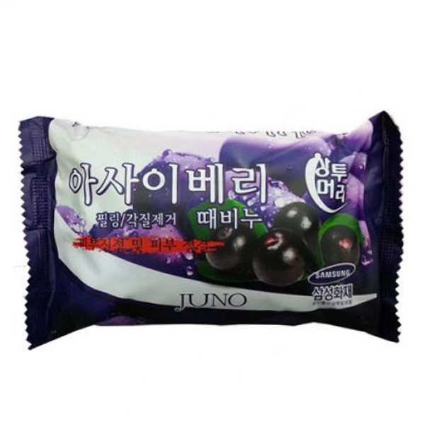 Мыло с ягодами асаи  Juno Sangtumeori Acai Berry Peeling Soap