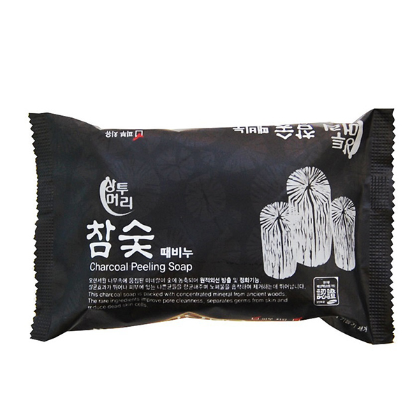 Мыло с древесным углём Juno Sangtumeori Charcoal Peeling Soap
