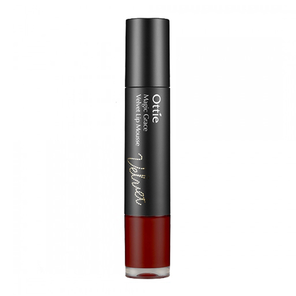 Матовая помада с муссовой текстурой Ottie Magic Grace Velvet Lip Mousse Noble Burgundy