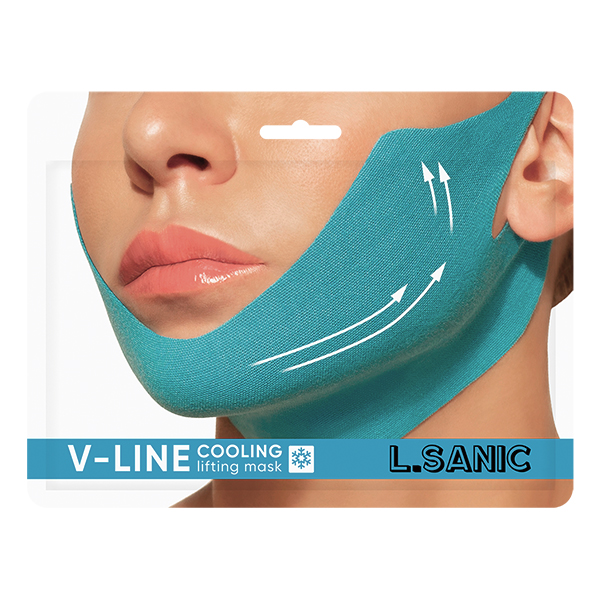 Подтягивающая маска-бандаж с охлаждающим эффектом  L.Sanic V-line Cooling Lifting Face Mask