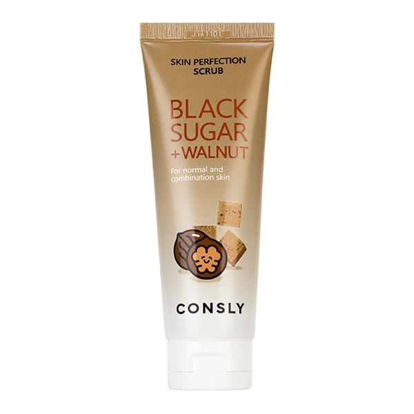 Очищающий скраб на основе чёрного сахара  Consly Black Sugar & Walnut Skin Perfection Scrub