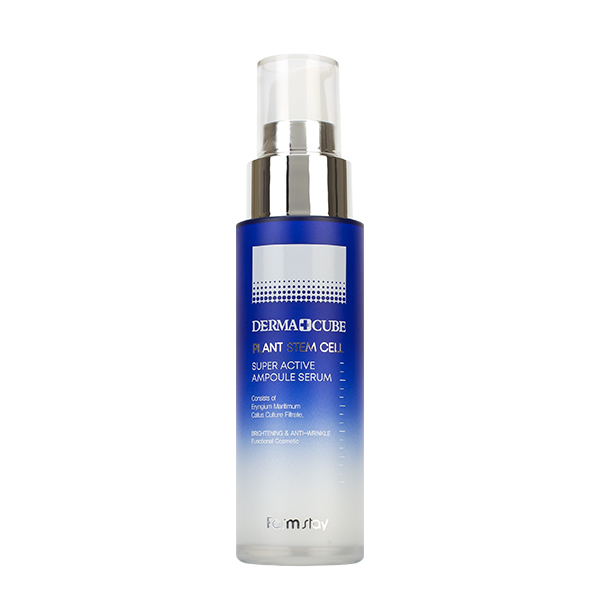 Укрепляющая сыворотка со стволовыми клетками  FarmStay DERMA CUBE Plant Stem Cell Super Active Ampoule Serum