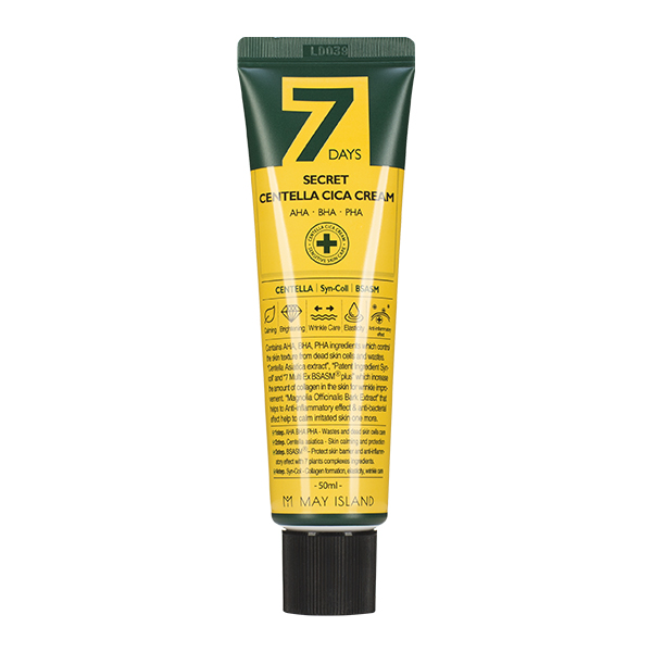 Восстанавливающий крем с центеллой азиатской и кислотами May Island Seven Days Secret Centella Cica Cream