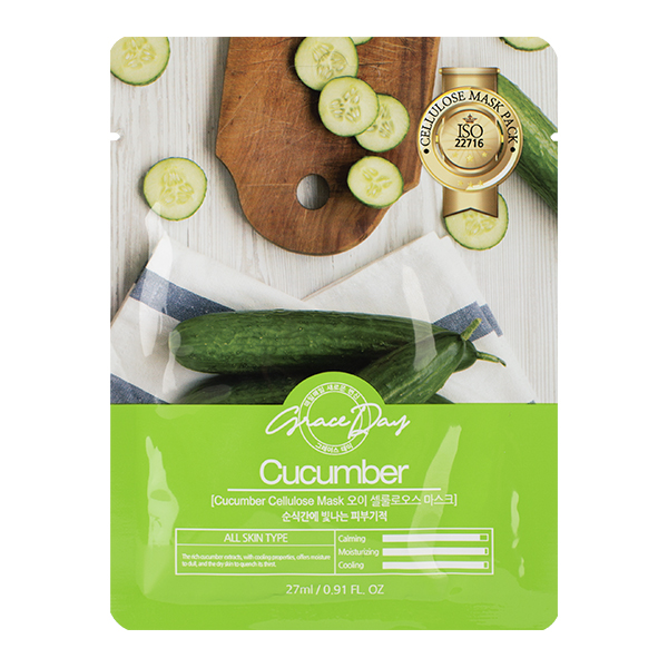 Тканевая маска с экстрактом огурца Grace Day Cucumber Cellulose Mask