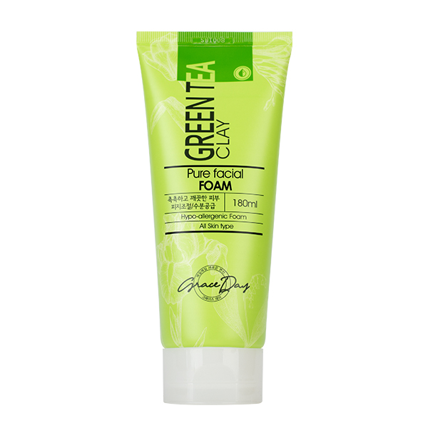 Пенка с зеленой глиной для лица Grace Day Green Tea Clay Pure Facial Foam