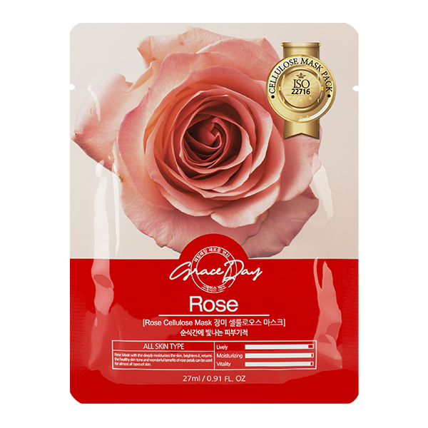 Тканевая маска с экстрактом розы Grace Day Rose Cellulose Mask