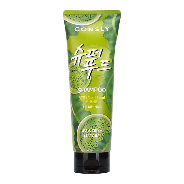 Укрепляющий шампунь с морскими водорослями и чаем матча Consly Seaweed & Matcha Shampoo for Strength & Shine