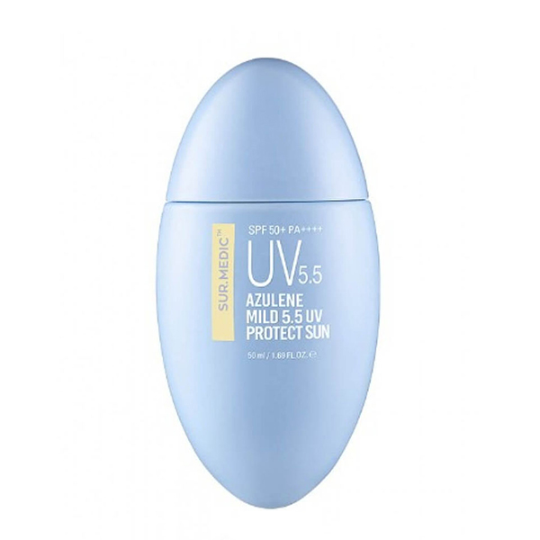 Успокаивающий солнцезащитный крем с азуленом Sur.Medic+ Azulene Mild 5,5 UV Protect Sun SPF50+ PA++++