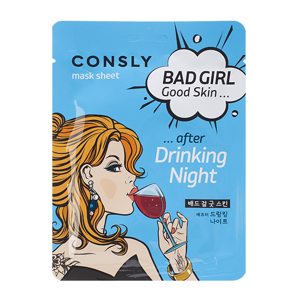 Тканевая маска для восстановления кожи после вечеринки Consly BAD GIRL Good Skin after Drinking Night Mask Sheet