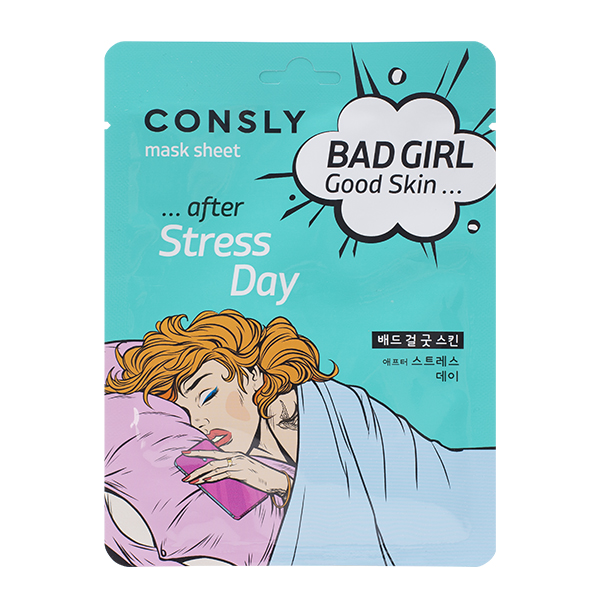 Тканевая маска для восстановления кожи после тяжёлого дня  Consly BAD GIRL Good Skin after Stress Day Mask Sheet