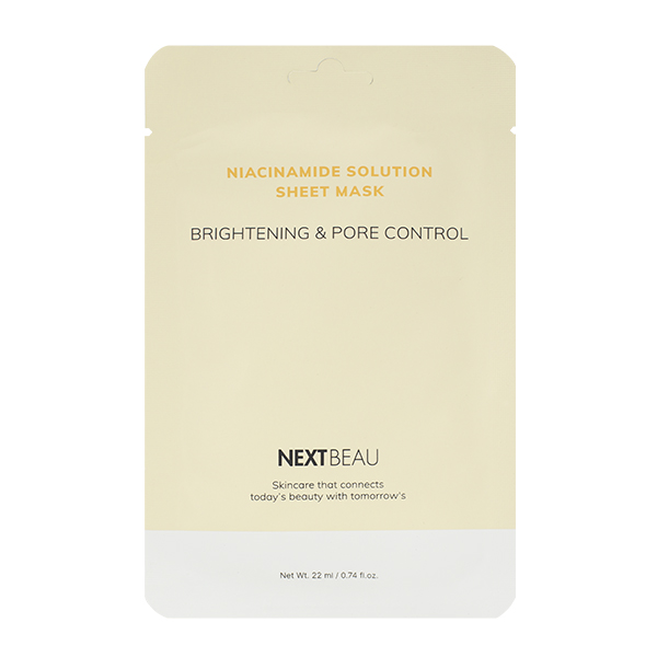 Тканевая маска для сужения пор и ровного тона с ниацинамидом NEXTBEAU Niacinamide Solution Sheet Mask Brightening & Pore Control