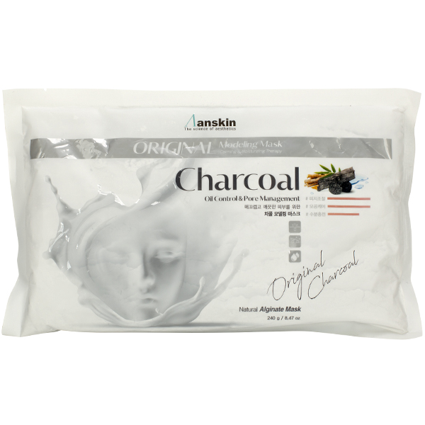 Альгинатная маска с древесным углем Anskin Charcoal Modeling Mask (240 гр, мягкая упаковка)