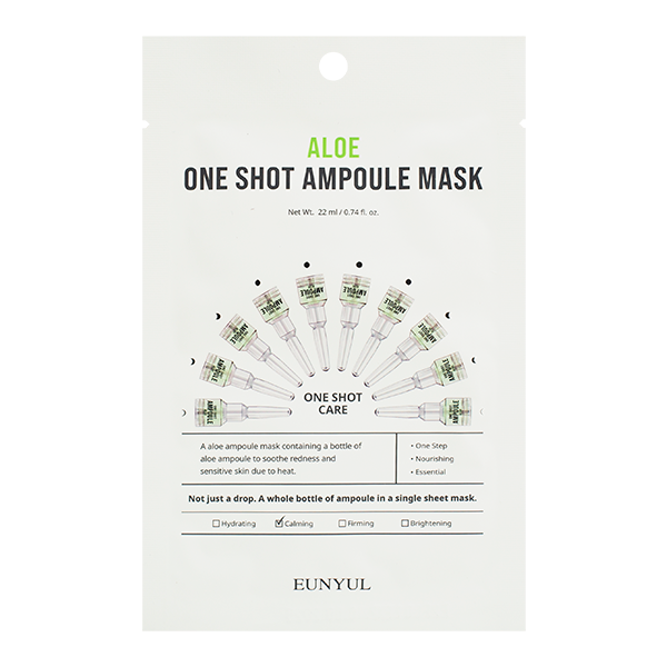 Успокаивающая тканевая маска с алоэ EUNYUL Aloe One Shot Ampoule Mask