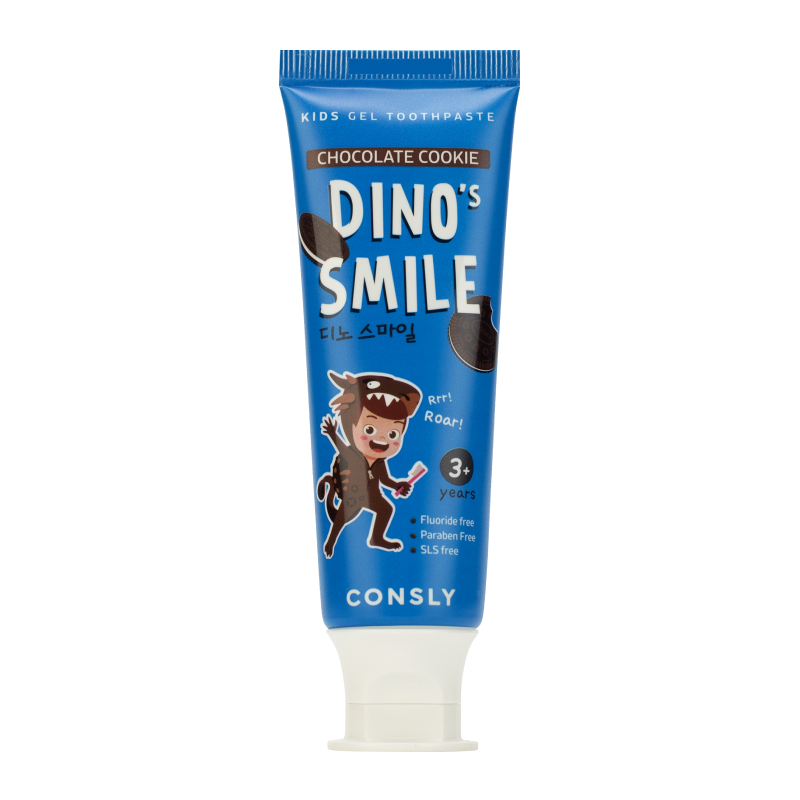 Детская зубная паста со вкусом шоколадного печенья Consly DINO's SMILE Kids Gel Toothpaste with Xylitol and Chocolate Cookie
