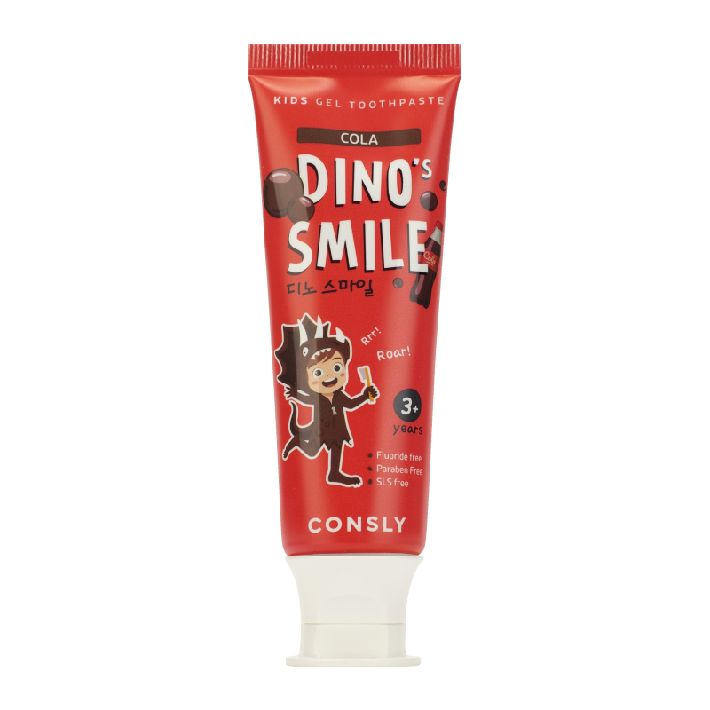 Детская зубная паста со вкусом колы Consly DINO's SMILE Kids Gel Toothpaste with Xylitol and Cola