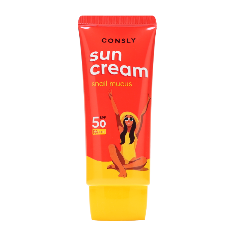 Солнцезащитный крем с муцином улитки SPF 50+/PA+++ для комбинированной и жирной кожи Consly Daily Protection Snail Sun Cream SPF 50/PA+++