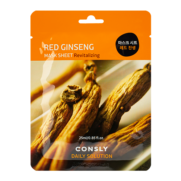 Тканевая маска для лица с экстрактом красного женьшеня Consly Daily Solution Red Ginseng Mask Sheet