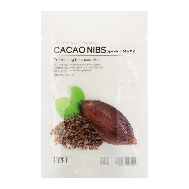 Тканевая маска с экстрактом какао TENZERO Solution Hydrating Cacao Nibs Sheet Mask