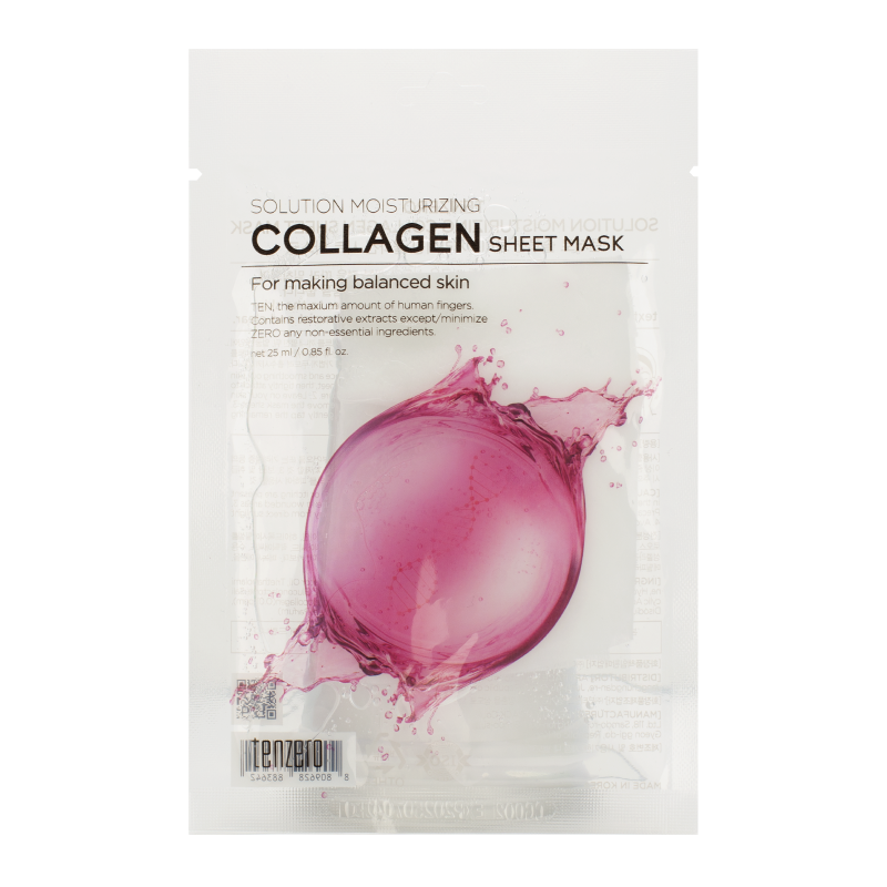 Тканевая маска с гидролизованным коллагеном TENZERO Solution Moisturizing Collagen Sheet Mask