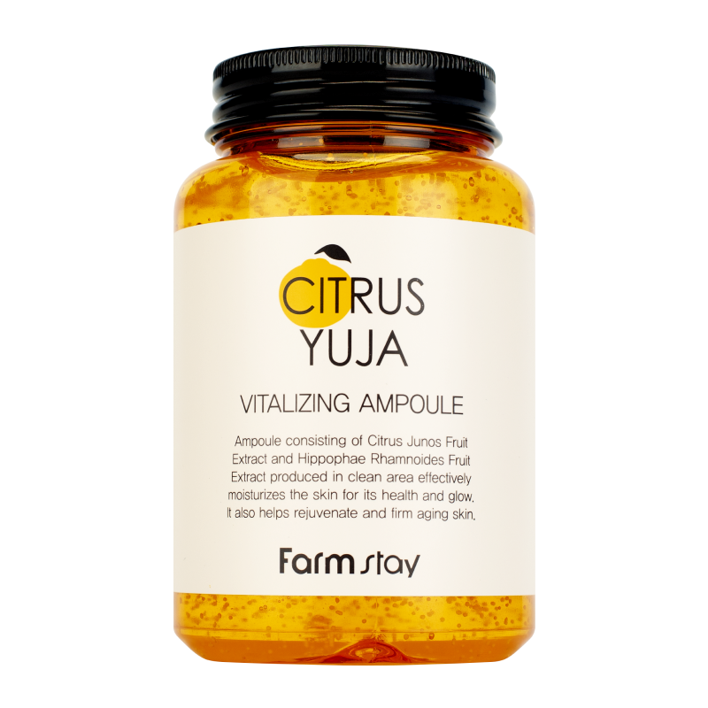 Освежающая ампульная сыворотка для лица с экстрактом юдзу FarmStay Citrus Yuja Vitalizing Ampoule