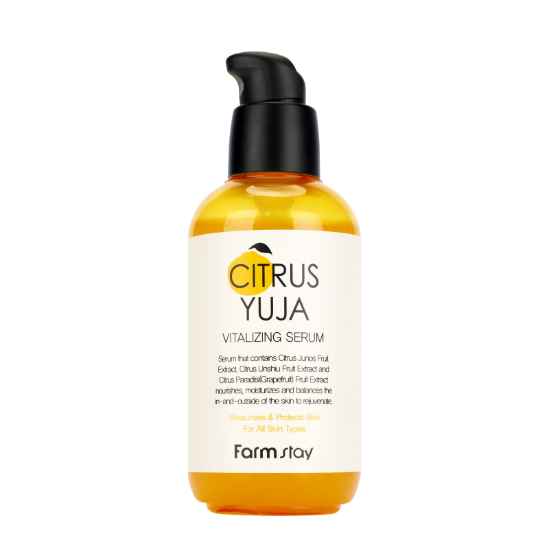 Освежающая сыворотка для лица с экстрактом юдзу FarmStay Citrus Yuja Vitalizing Serum