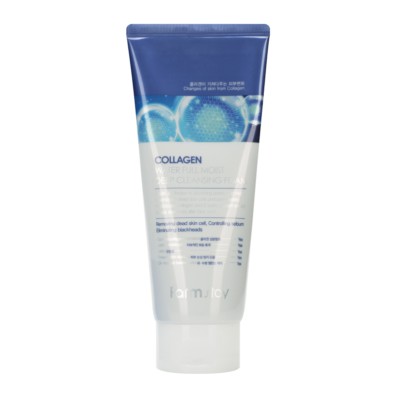 Очищающая пенка с коллагеном FarmStay Collagen Water Full Moist Deep Cleansing Foam