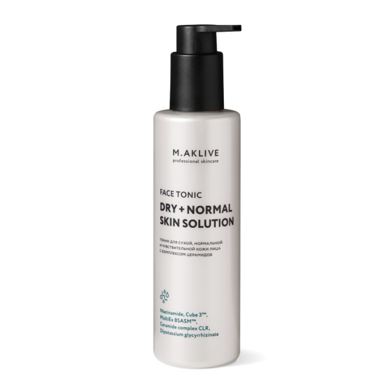 Тоник для лица "Решение для сухой и нормальной кожи" M.Aklive Face Tonic Dry + Normal Skin Solution