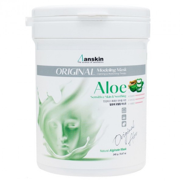 Маска альгинатная с экстрактом алоэ успокаивающая Anskin Aloe Modeling Mask Sensitive Skin and Soothing
