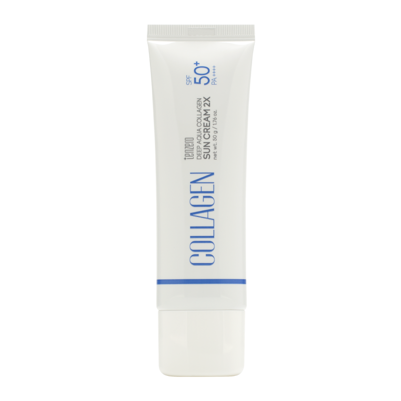 Увлажняющий солнцезащитный крем с коллагеном SPF 50+ PA++++ TENZERO Deep Aqua Collagen Sun Cream 2X SPF 50+ PA++++