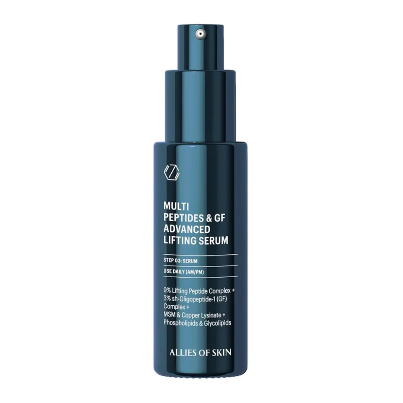 Разглаживающая мультипептидная сыворотка с фактором роста ALLIES OF SKIN Multi Peptides & GF Advanced Lifting Serum