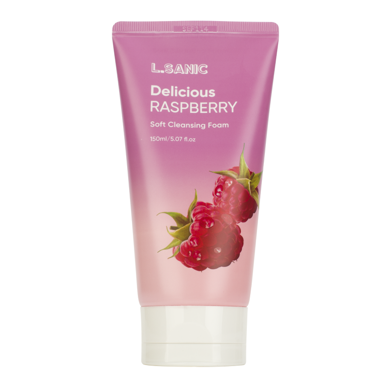 Очищающая пенка для умывания с экстрактом малины L.Sanic Delicious Raspberry Soft Cleansing Foam