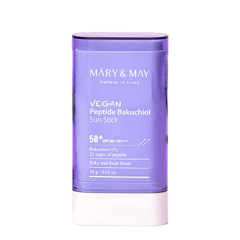 Солнцезащитный стик с бакучиолом и пептидами Mary&May Vegan Peptide Bakuchiol Sun Stick SPF50+ PA++++