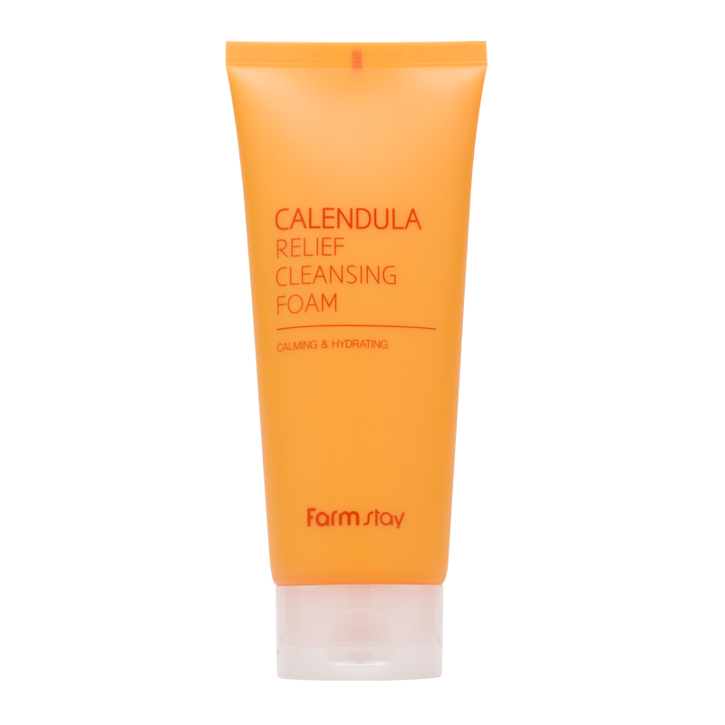 Успокаивающая пенка для умывания с экстрактом календулы FarmStay Calendula Relief Cleansing Foam
