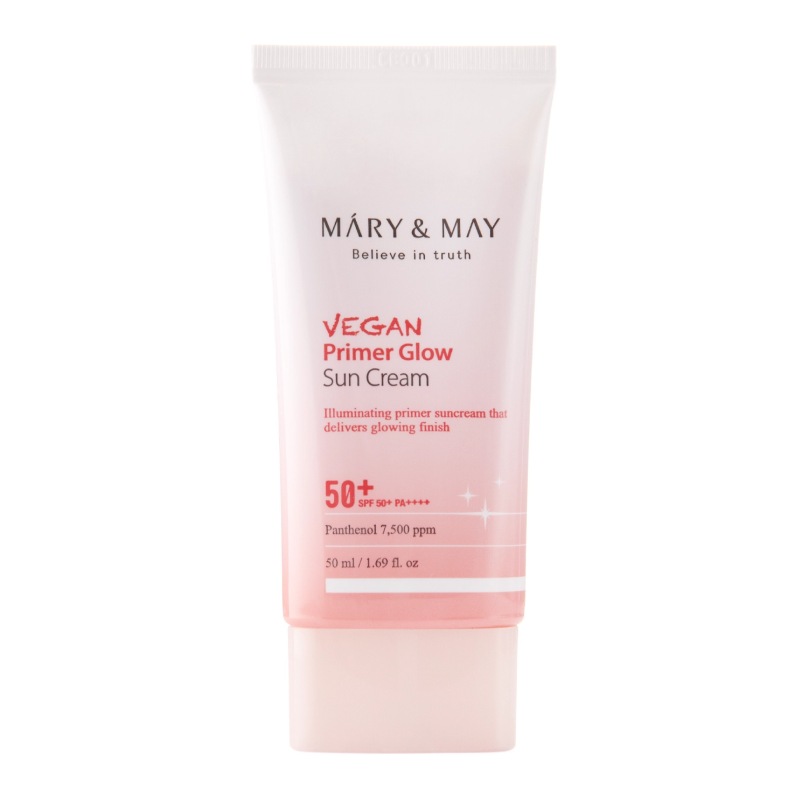 Солнцезащитный крем-праймер с "tone up" эффектом&nbsp; Mary&May Vegan Primer Glow Sun Cream SPF50+ PA++++